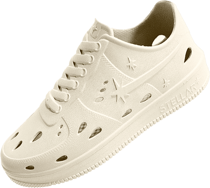 White foam shoes top